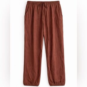 Leo Rosi Rust Brown Elastic Waist Jogger Pants